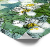 ブルーバードフラワーコラージュトンハエ注射器 ポスター (角)