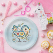 ブルーバードフローラ紙プレート ペーパープレート (パーティー)