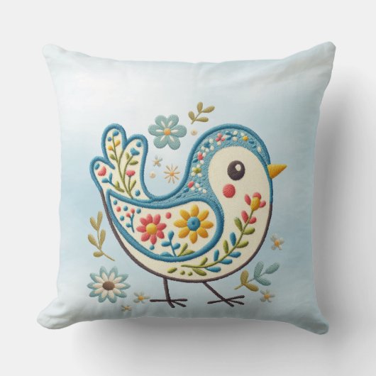 ブルーバードフローラ装飾用クッション クッション (正面)