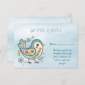 ブルーバードフローラ赤ちゃんシャワー エンクロージャーカード (正面/裏面)
