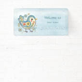 ブルーバードフローラ赤ちゃんシャワー 横断幕 (インサイチュ)