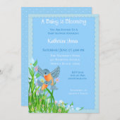 ブルーバードベビーシャワー招待状 招待状 (正面/裏面)