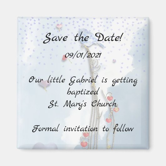 ブルーバードベビーシャワー マグネット (正面)