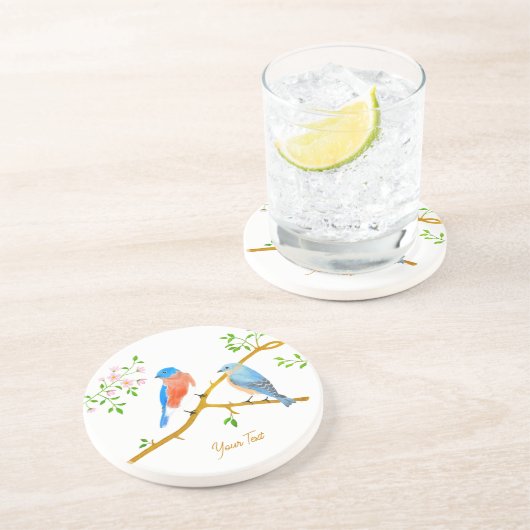 ブルーバードホワイトサンドストーンラウンドコースター コースター (側面)