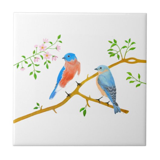 ブルーバードホワイトセラミックタイル タイル (正面)