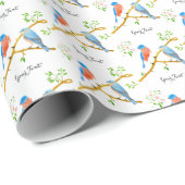 ブルーバードホワイトラッピング紙 ラッピングペーパー (ロールコーナー)