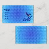ブルーバードモノグラムイニシャルM エレガント 名刺 (正面/裏面)