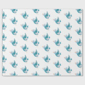 ブルーバードラッ飛んでいるピング紙 ラッピングペーパー (フラット)