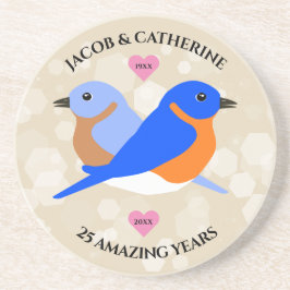 ブルーバードラブバード任意の記念日 コースター