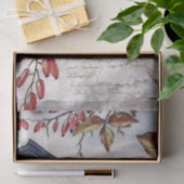 ブルーバードレッドベリーフランスのスクリプトのデコページ 薄葉紙 (ギフト)