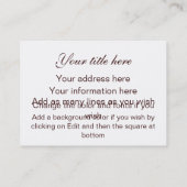 ブルーバードヴィクターヒューゴ引用文名刺 名刺 (裏面)