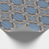 ブルーバード万華鏡のように千変万化するパターン自然アーパーソナライズされたト ラッピングペーパー (角)