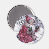 ブルーバード付きサンタ マグネット (正面/裏面)