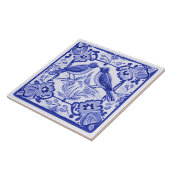 ブルーバード地中海のズブルーバードフォークフローラ タイル (側面)