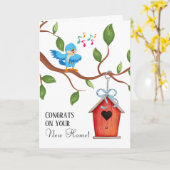 ブルーバード新居祝いカード カード (黄色い花)