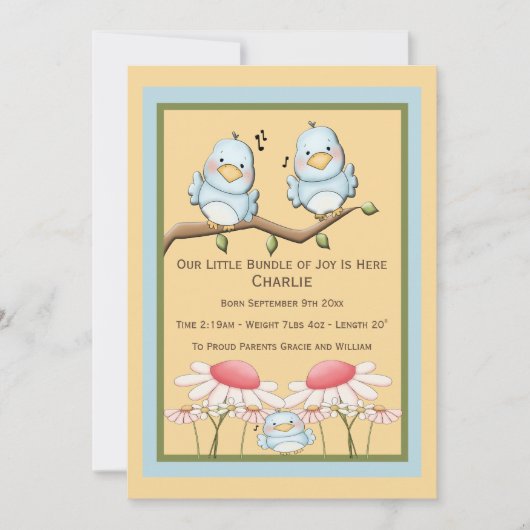 ブルーバード新生児 案内状 (正面)