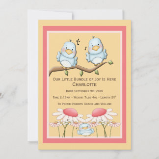 ブルーバード新生児 案内状