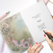 ブルーバード春の花水彩誕生日 カード