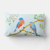 ブルーバード淡い色のブルー ランバークッション (正面)