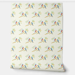 ブルーバード淡い黄色 壁紙