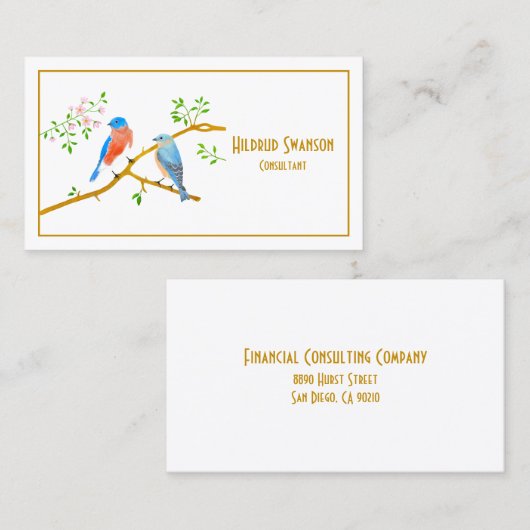 ブルーバード白の名刺 名刺 (正面/裏面)