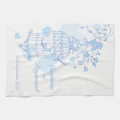 ブルーバード結婚カゴの台所用タオル キッチンタオル (横)