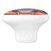 ブルーバード自然抽象芸術アート セラミックノブ (側面)