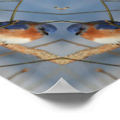 ブルーバード自然抽象芸術万華鏡のように千変万化するパターンアート ポスター (角)