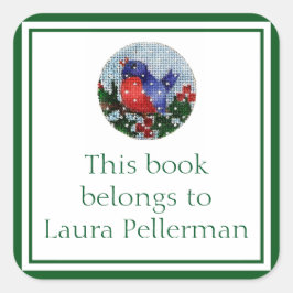 ブルーバード蔵書票 スクエアシール