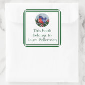 ブルーバード蔵書票 スクエアシール (バッグ)