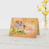 ブルーバード誕生日カード カード (黄色い花)