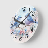 ブルーバード調和オンアザフローラ ラウンド壁時計 (傾斜)