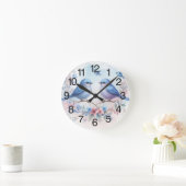 ブルーバード調和オンアザフローラ ラウンド壁時計 (ホーム)