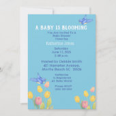 ブルーバード赤ちゃんシャワー/Aベビーが咲いている 招待状 (正面)