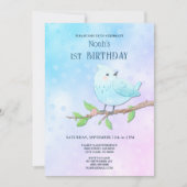 ブルーバード1日の誕生日 招待状 (正面)