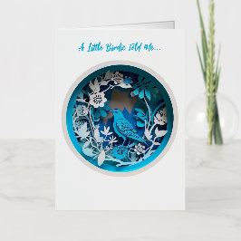 ブルーバード – すぐに願いを叶える 箔グリーティングカード