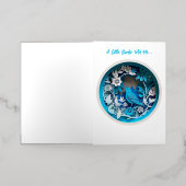 ブルーバード – すぐに願いを叶える 箔グリーティングカード (外側レイダウン)