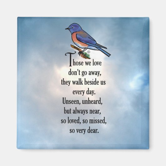 ブルーバード「とても愛された」詩 マグネット (正面)