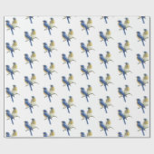 ブルーバード・オン・ホワイト ラッピングペーパー (フラット)