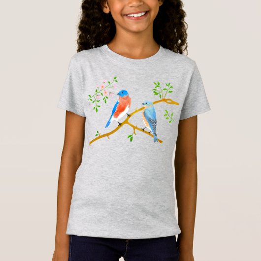 ブルーバード グレー 女の子Tシャツ Tシャツ (正面)