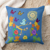 ブルーバード&サンシャインスプリングタイムスクエアピロー クッション (ブランケット)