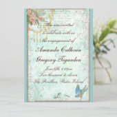 ブルーバード&ピンクローズ婚約発表 招待状 (スタンド正面)