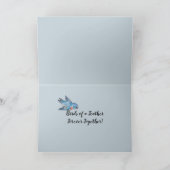 ブルーバード・フォリージ・アイビー・フローラ・ボタニカル記念日 カード (内部)