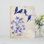 ブルーバード&フラワーウォーターカラースクラップブック紙 (スタンド正面)