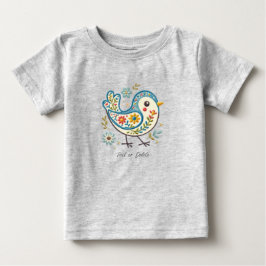 ブルーバード フラワー ベビーTシャツ