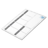 ブルーバード&フローラルパターンウィークリーカレンダーメモ帳 ノートパッド (アングル)