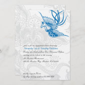 ブルーバード&フローラ結婚婚約パーティ招待状 招待状 (正面/裏面)