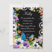 ブルーバード&ボタニカルフローラメイド・オブ・オーナー（花嫁付き添い人） 招待状 (正面)