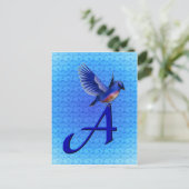 ブルーバード モノグラムイニシャルA ポストカード (スタンド正面)