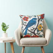 ブルーバード&ワイルドフラワーズ装飾用クッション クッション (椅子)
